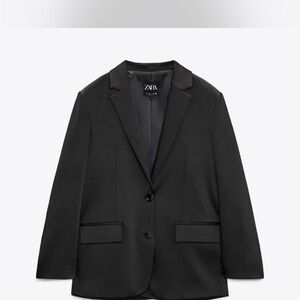 Zara Black Satin Blazer